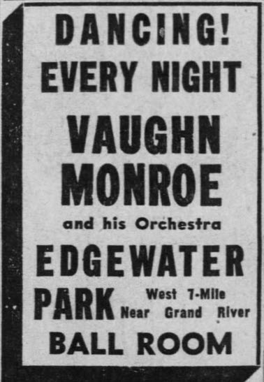 Edgewater Park Ballroom - 18 JUL 1952 AD